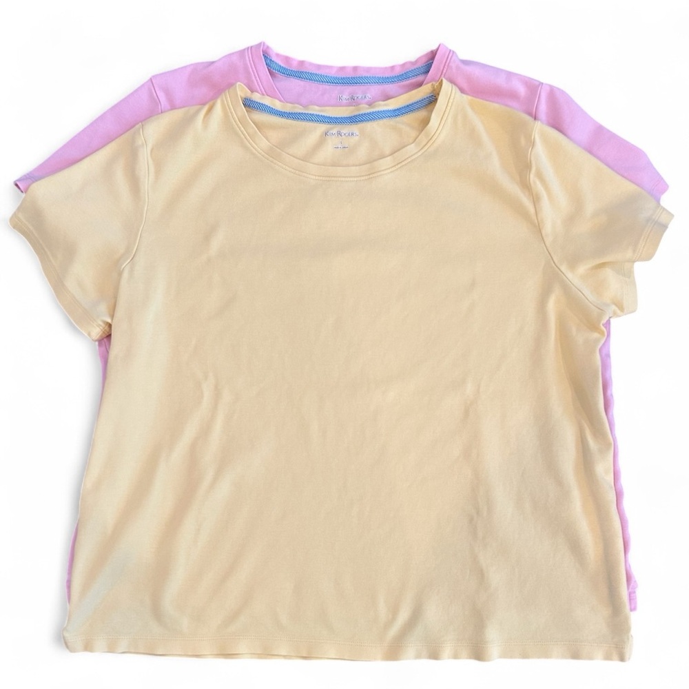 Kim Rogers | Yellow and Pink Pima Cotton T-Shirts - Picture 2 of 6